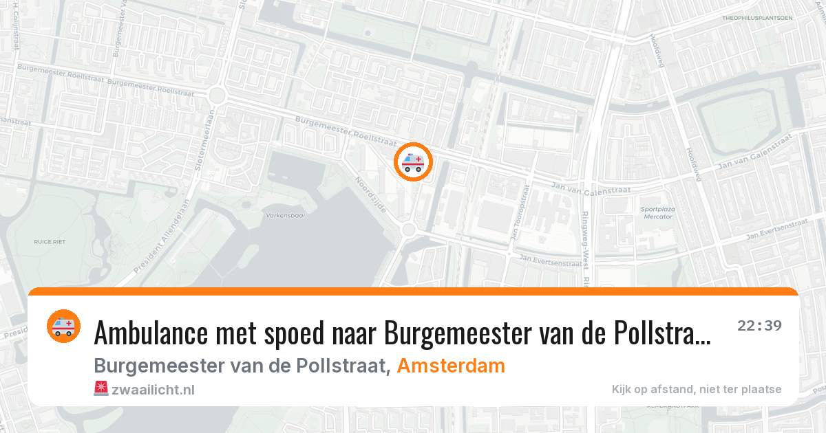 Ambulance met spoed naar Burgemeester van de Pollstraat in Amsterdam — 7 jul 2026