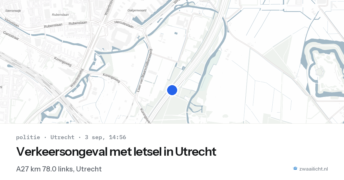 Verkeersongeval met letsel in Utrecht — 3 sep 2026