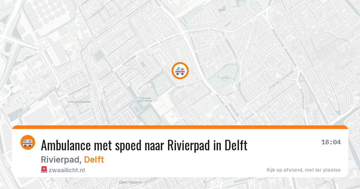Ambulance met spoed naar Rivierpad in Delft — 22 apr 2026