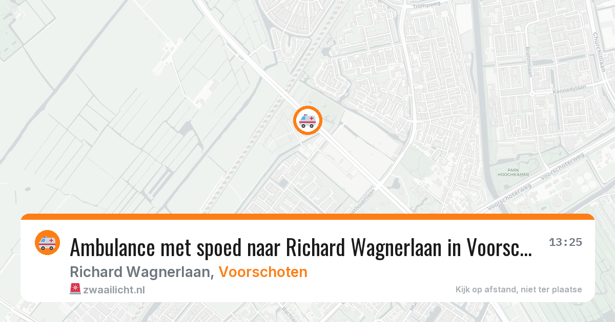Ambulance met spoed naar Richard Wagnerlaan in Voorschoten — 25 mei 2026
