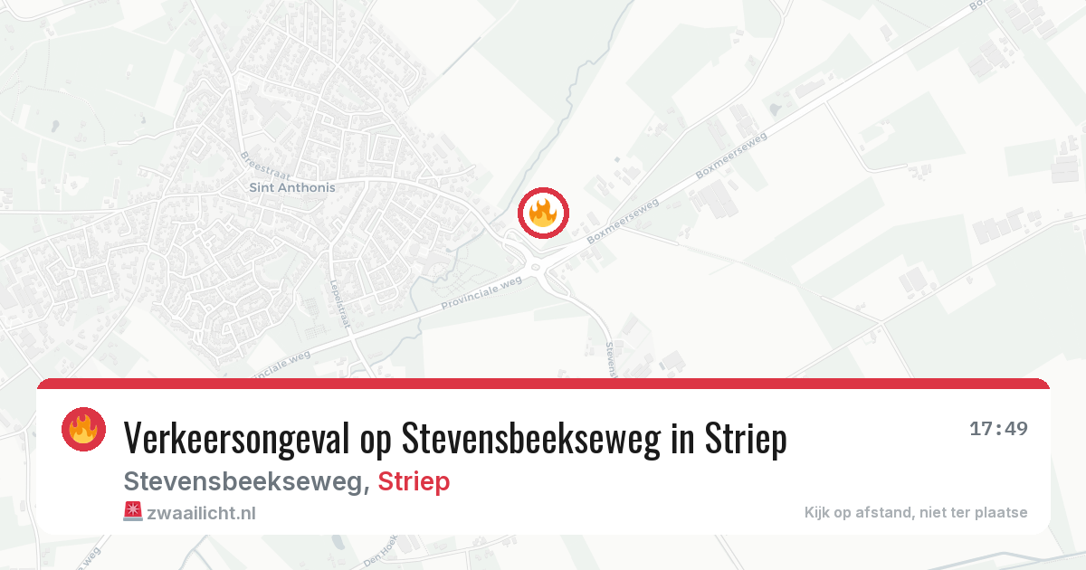 Verkeersongeval op Stevensbeekseweg in Striep — 18 jun 2026