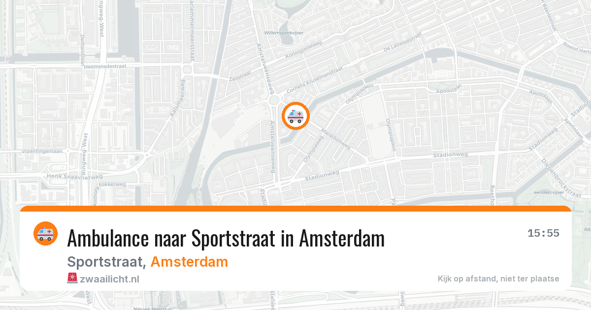 Ambulance naar Sportstraat in Amsterdam — 10 aug 2026