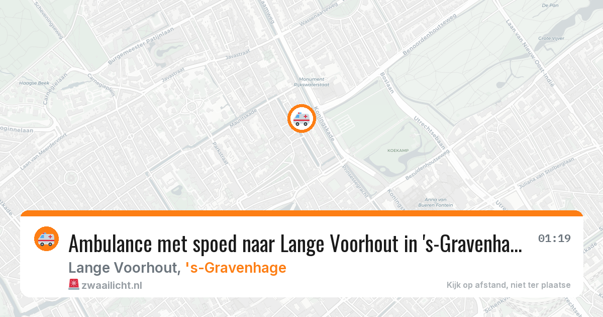 Ambulance met spoed naar Lange Voorhout in 's-Gravenhage — 17 jun 2026