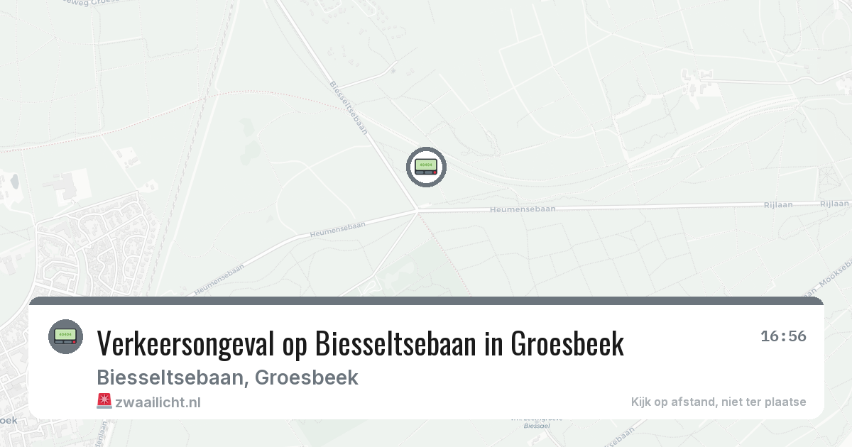 Verkeersongeval op Biesseltsebaan in Groesbeek — 1 aug 2026