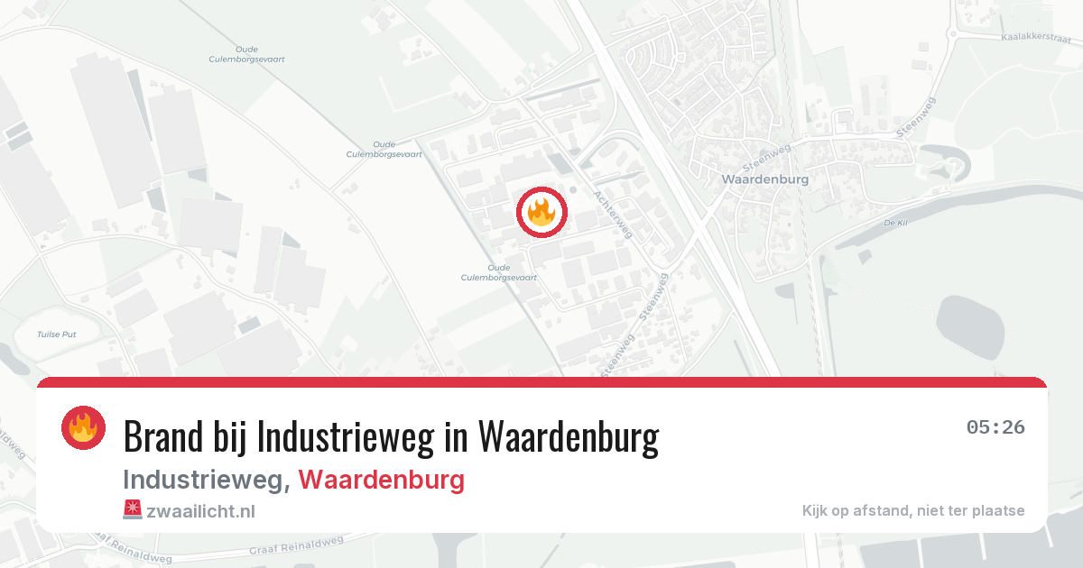 Brand bij Industrieweg in Waardenburg — 18 feb 2026