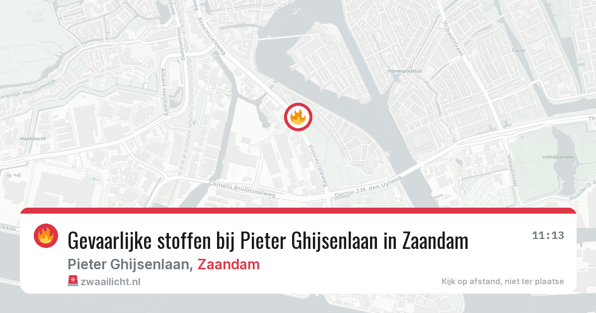 Gevaarlijke stoffen bij Pieter Ghijsenlaan in Zaandam — 26 mrt 2026