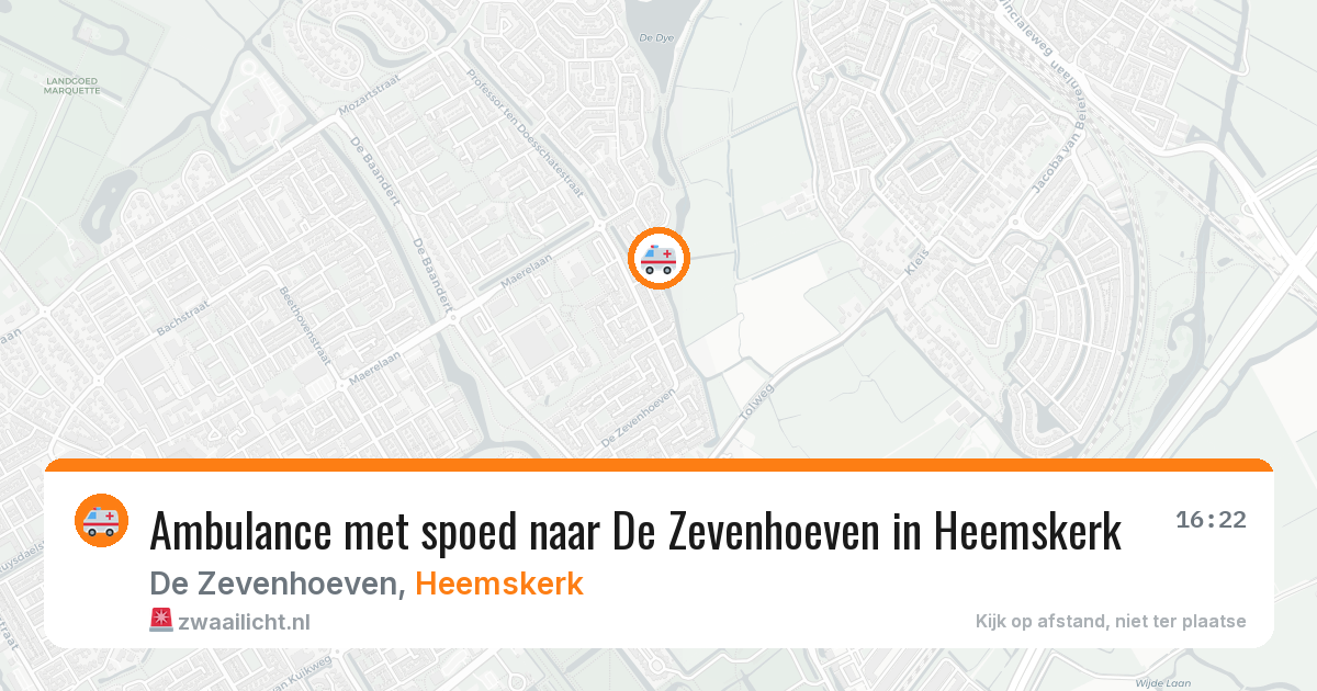 Ambulance met spoed naar De Zevenhoeven in Heemskerk — 10 aug 2026