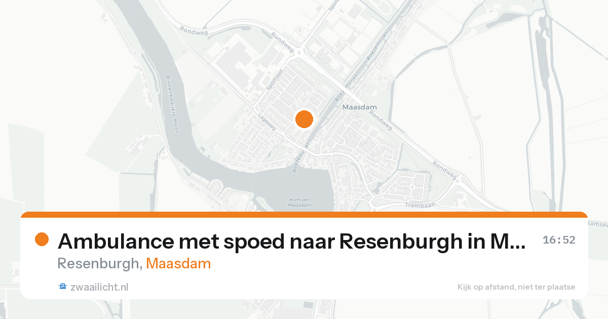 Ambulance met spoed naar Resenburgh in Maasdam — 5 jun 2026