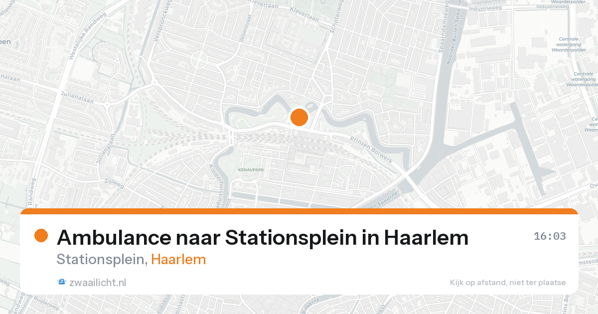 Ambulance naar Stationsplein in Haarlem — 16 aug 2026