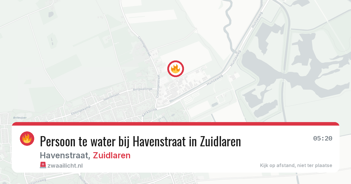 Persoon te water bij Havenstraat in Zuidlaren — 19 mei 2026