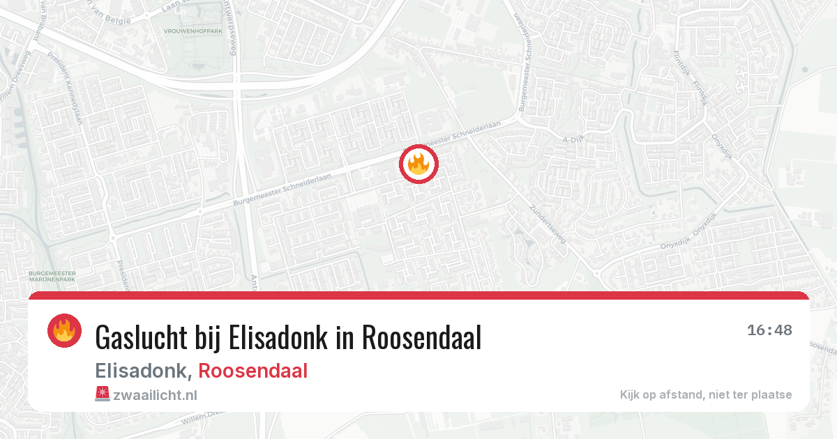 Gaslucht bij Elisadonk in Roosendaal — 5 aug 2026