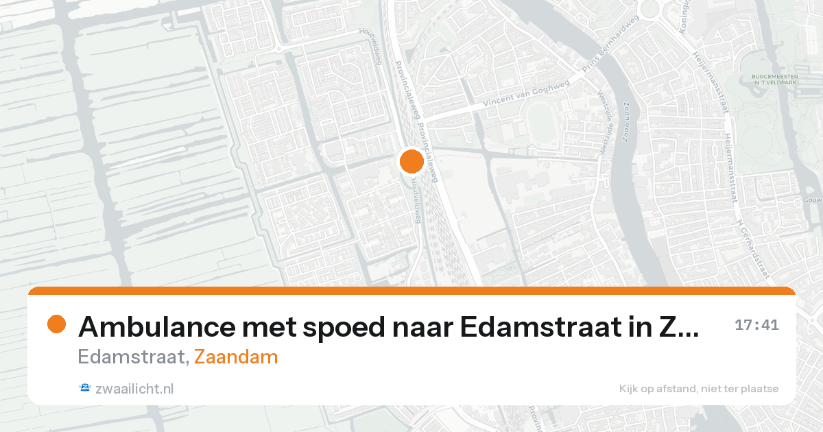 Ambulance met spoed naar Edamstraat in Zaandam — 20 aug 2026