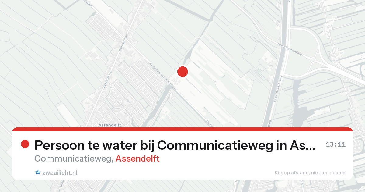 Persoon te water bij Communicatieweg in Assendelft — 25 aug 2026