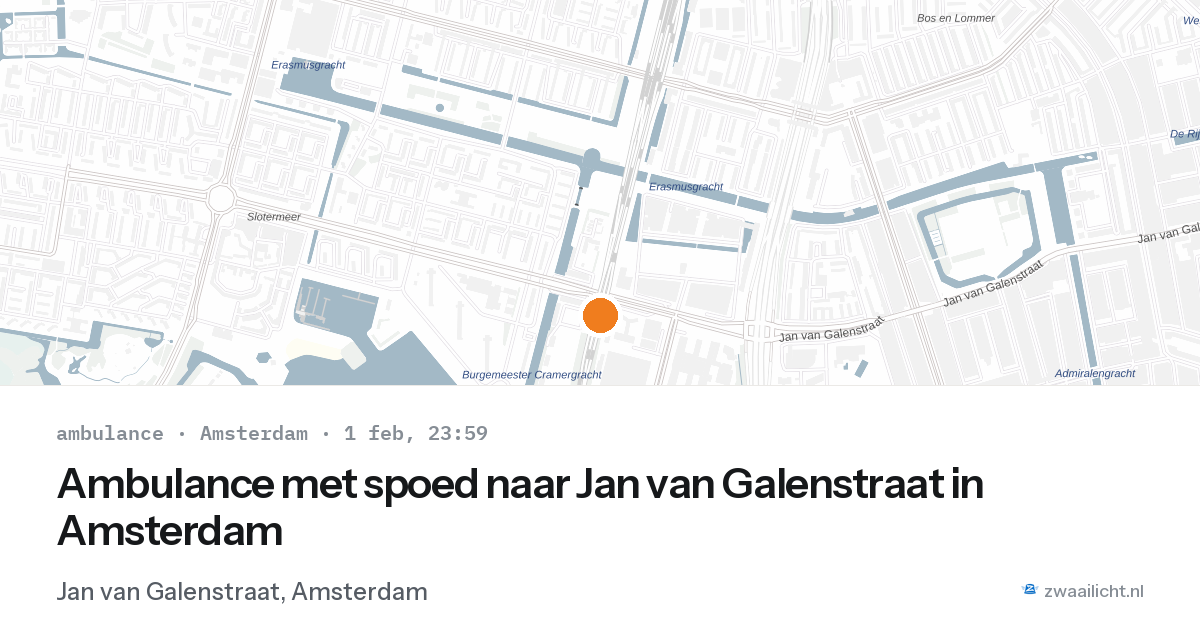 Ambulance met spoed naar Jan van Galenstraat in Amsterdam — 1 feb 2026