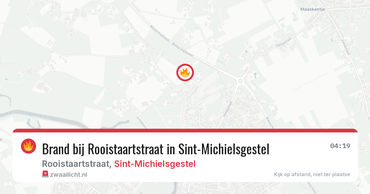 Brand bij Rooistaartstraat in Sint-Michielsgestel — 12 apr 2026