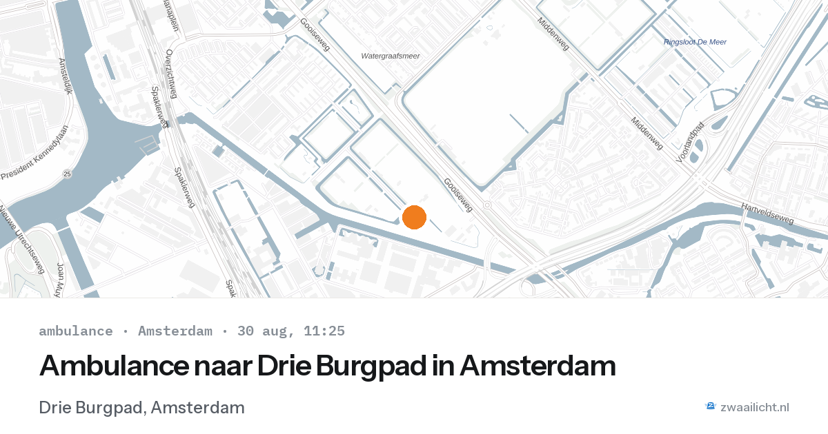Ambulance naar Drie Burgpad in Amsterdam — 30 aug 2026