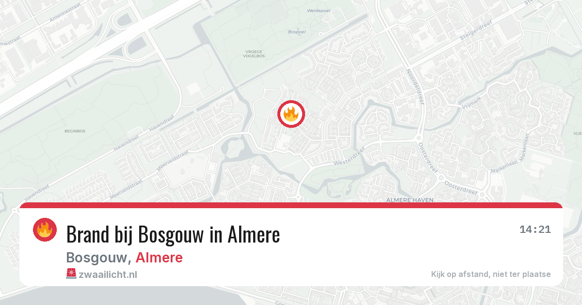 Brand bij Bosgouw in Almere — 30 jun 2026