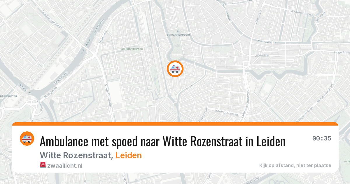 Ambulance met spoed naar Witte Rozenstraat in Leiden — 18 mei 2026