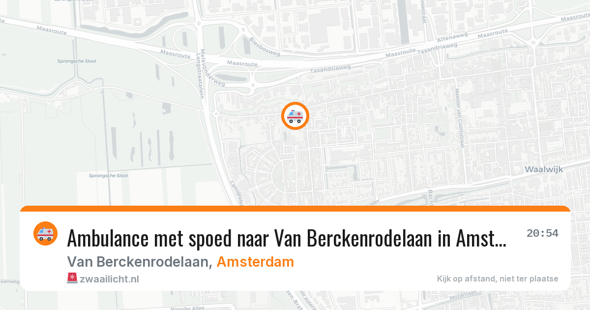 Ambulance met spoed naar Van Berckenrodelaan in Amsterdam — 14 jul 2026