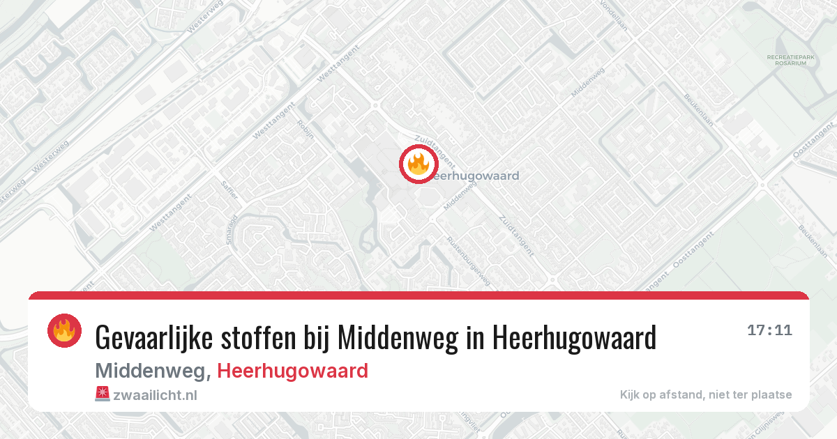Gevaarlijke stoffen bij Middenweg in Heerhugowaard — 11 jul 2026