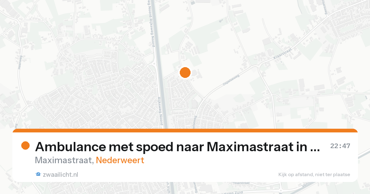 Ambulance met spoed naar Maximastraat in Nederweert — 19 aug 2026