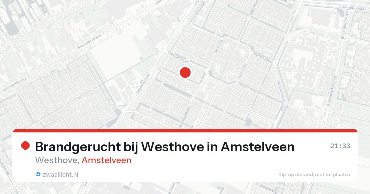 Brandgerucht bij Westhove in Amstelveen — 9 jun 2026