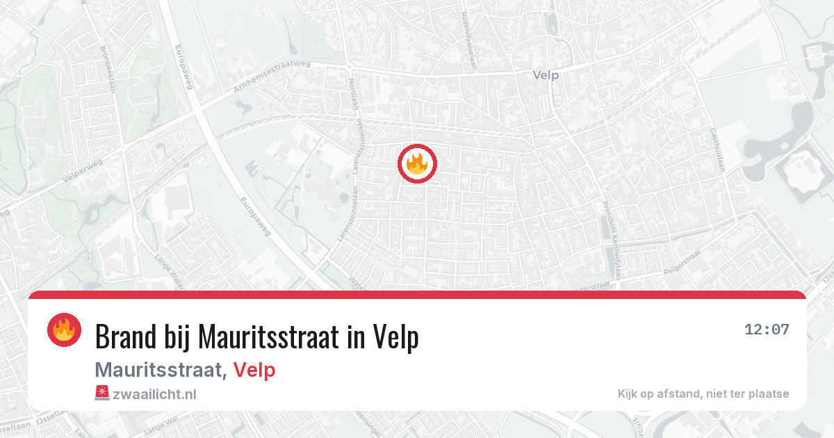Brand bij Mauritsstraat in Velp — 11 jun 2026