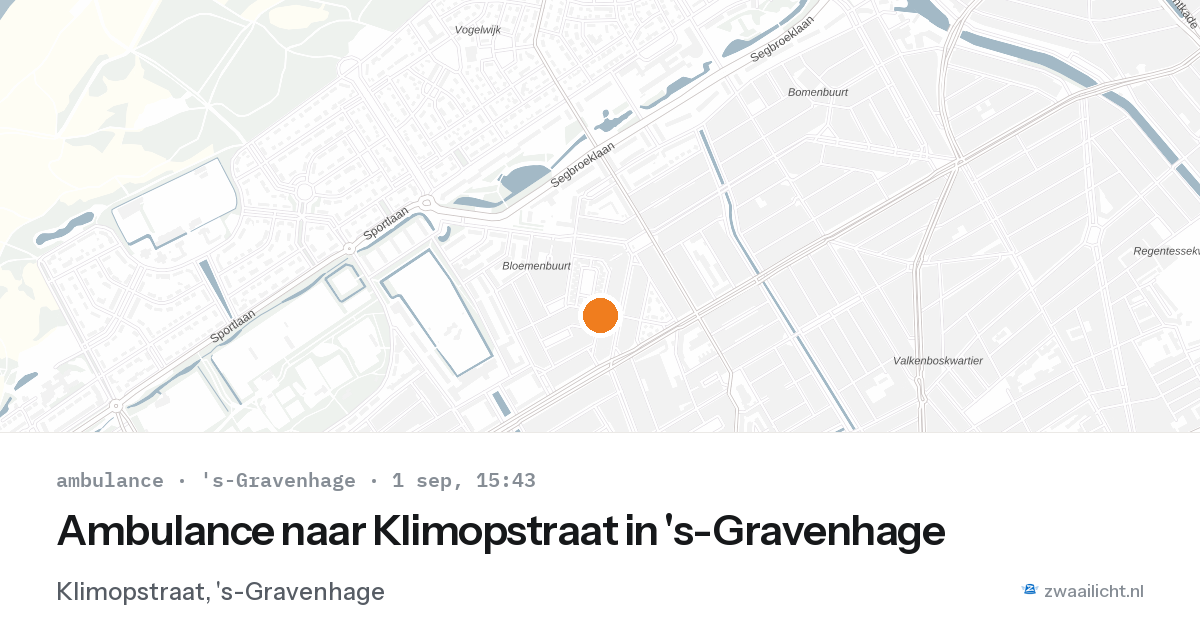 Ambulance naar Klimopstraat in 's-Gravenhage — 1 sep 2026