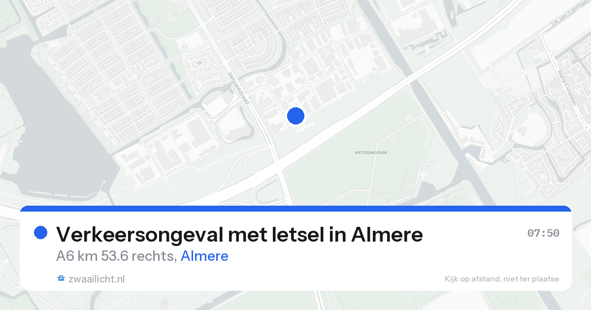 Verkeersongeval met letsel in Almere — 15 aug 2026
