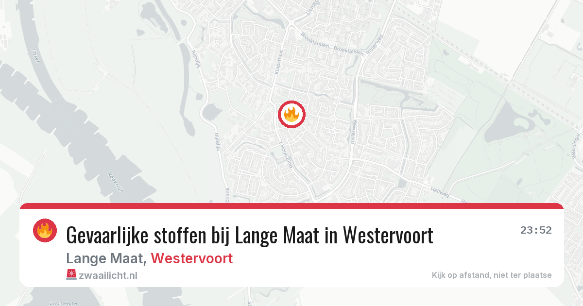 Gevaarlijke stoffen bij Lange Maat in Westervoort — 15 jun 2026