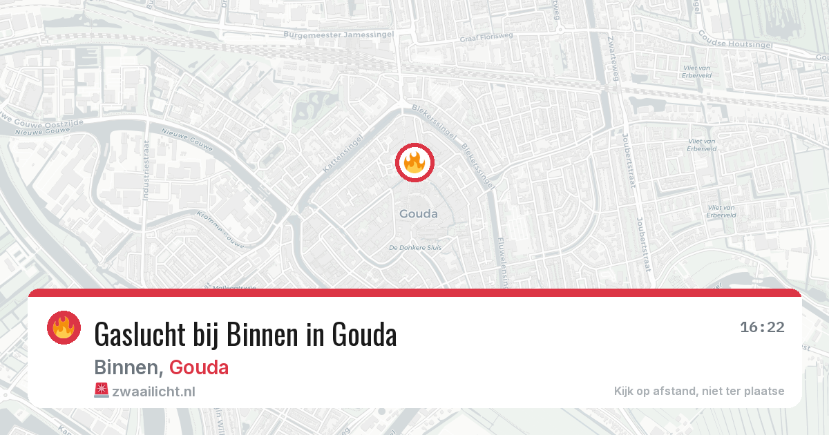 Gaslucht bij Binnen in Gouda — 1 aug 2026