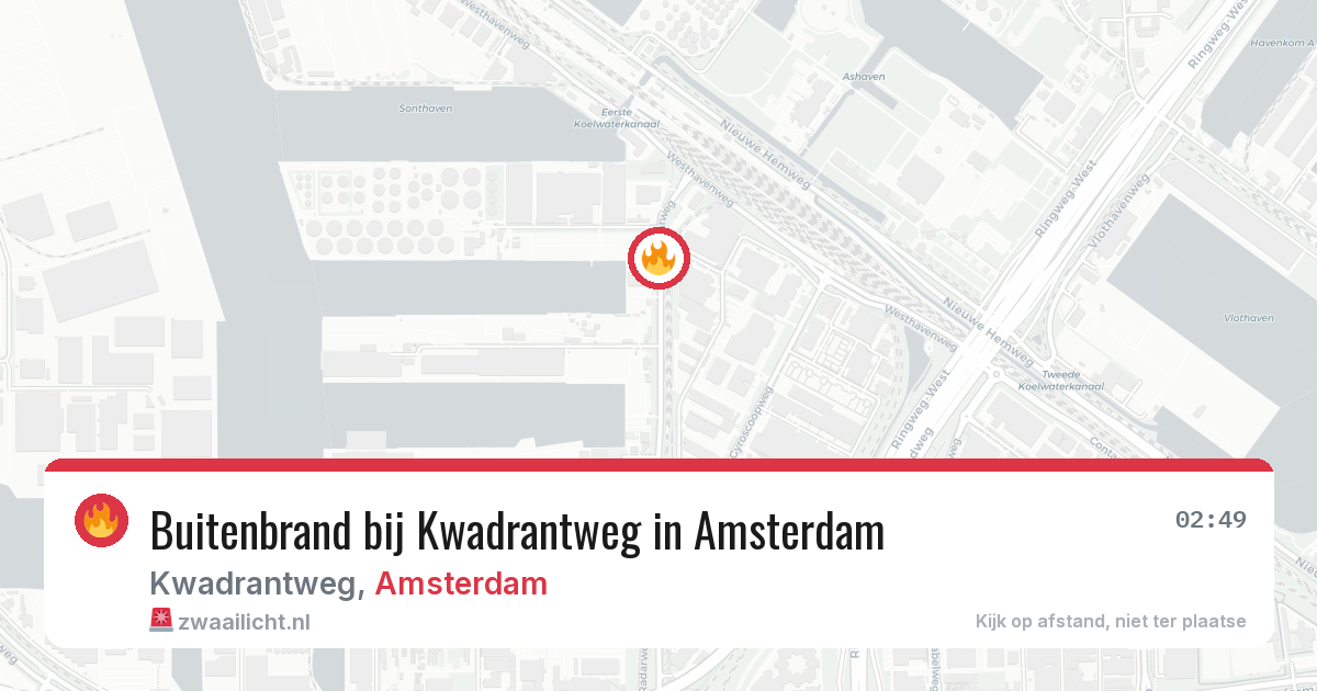 Buitenbrand bij Kwadrantweg in Amsterdam — 9 mei 2026