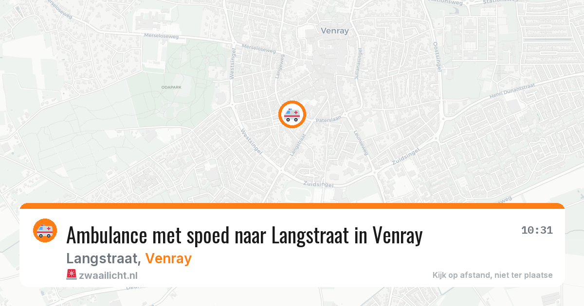 Ambulance met spoed naar Langstraat in Venray — 27 jul 2026