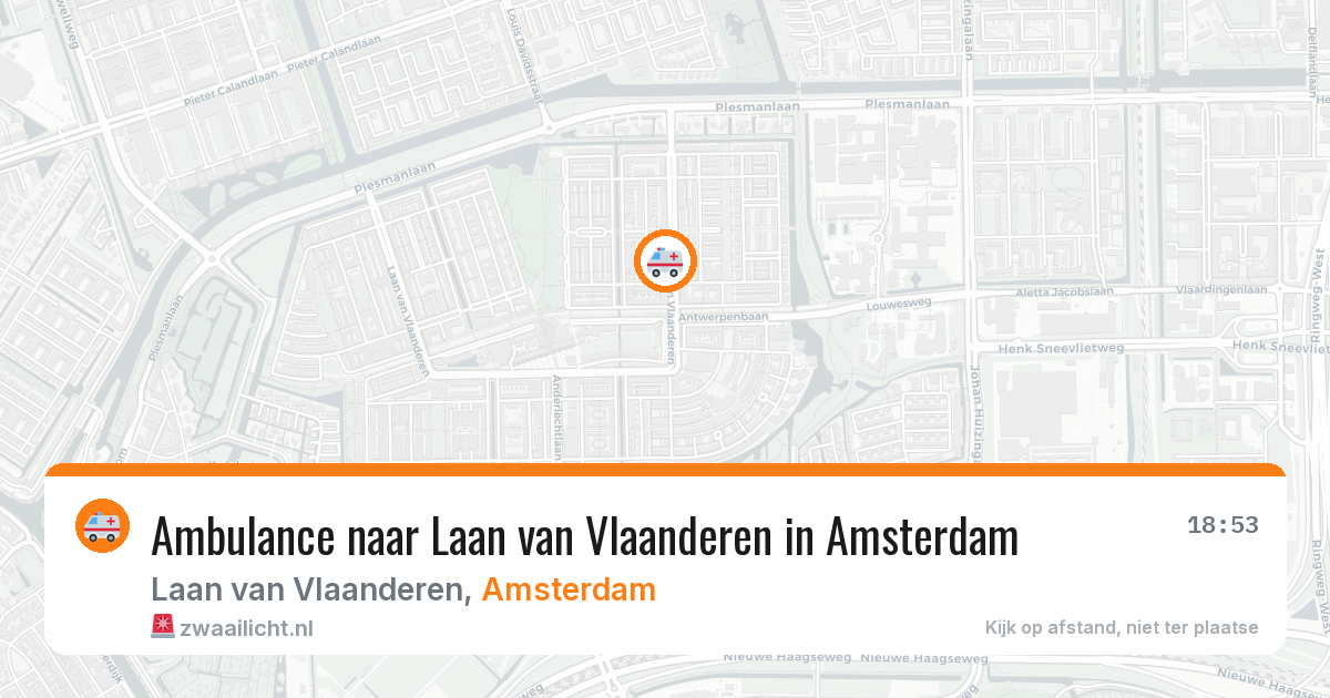 Ambulance naar Laan van Vlaanderen in Amsterdam — 20 jun 2026