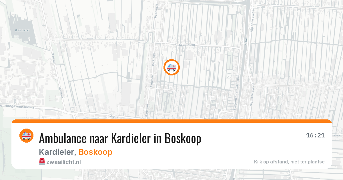 Ambulance naar Kardieler in Boskoop — 29 jun 2026