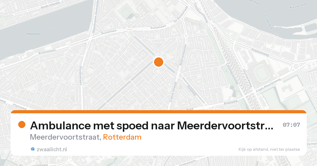 Ambulance met spoed naar Meerdervoortstraat in Rotterdam — 17 aug 2026