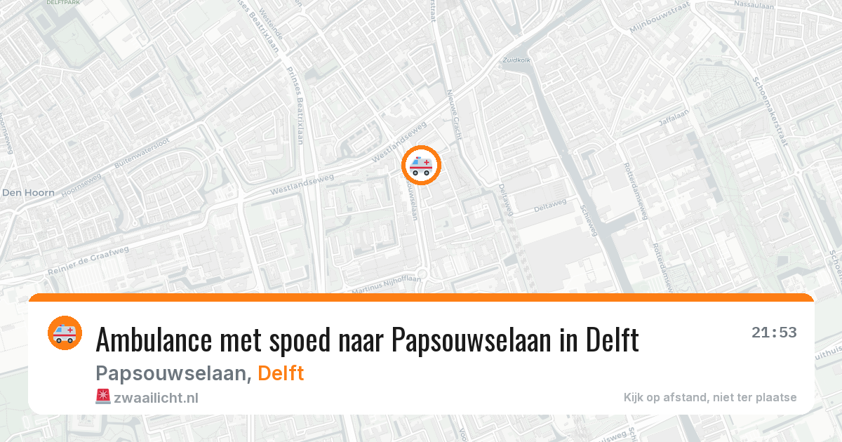 Ambulance met spoed naar Papsouwselaan in Delft — 11 jul 2026