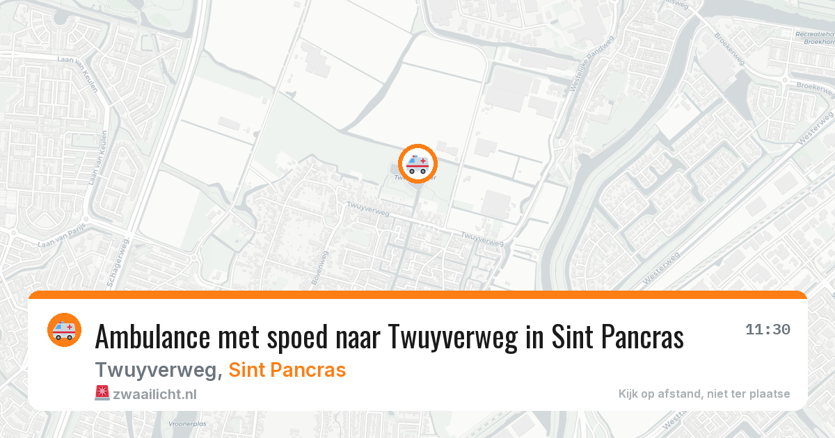 Ambulance met spoed naar Twuyverweg in Sint Pancras — 12 apr 2026