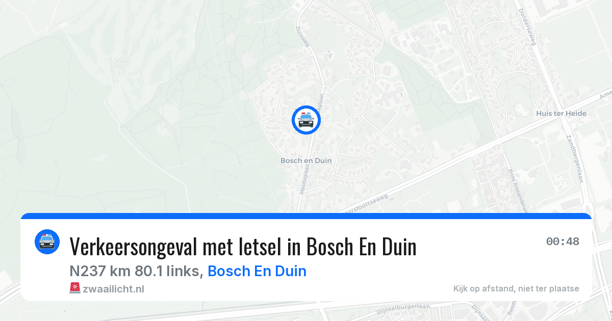 Verkeersongeval met letsel in Bosch En Duin — 22 jun 2026