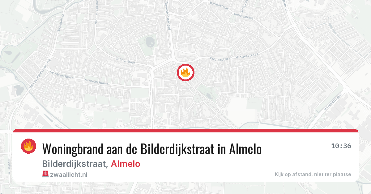 Woningbrand aan de Bilderdijkstraat in Almelo — 25 jun 2026