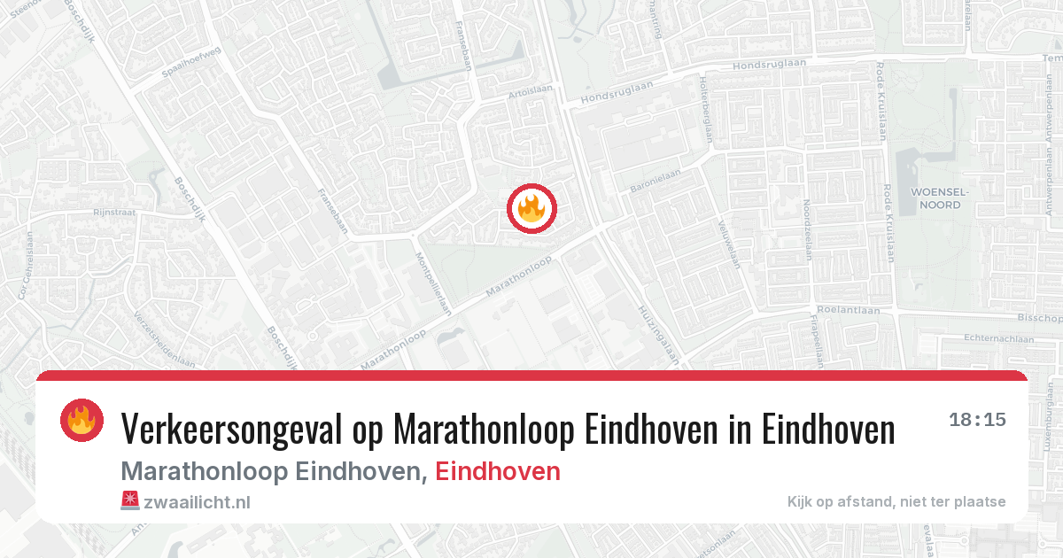 Verkeersongeval op Marathonloop Eindhoven in Eindhoven — 4 mei 2026