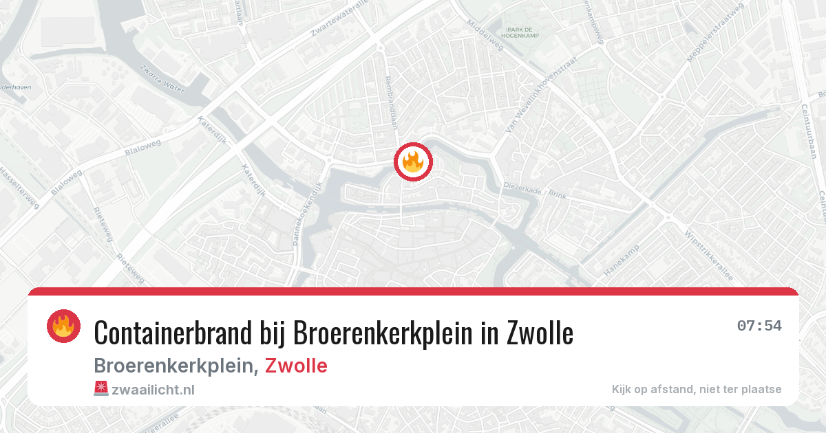 Containerbrand bij Broerenkerkplein in Zwolle — 1 jul 2026