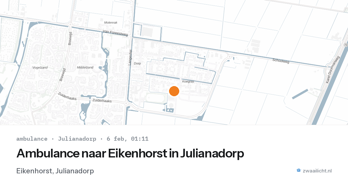 Ambulance naar Eikenhorst in Julianadorp — 6 feb 2026