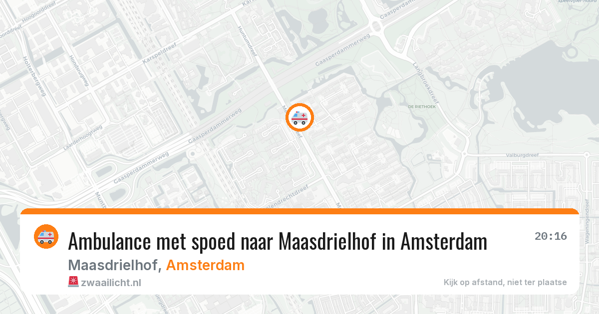 Ambulance met spoed naar Maasdrielhof in Amsterdam — 22 mrt 2026