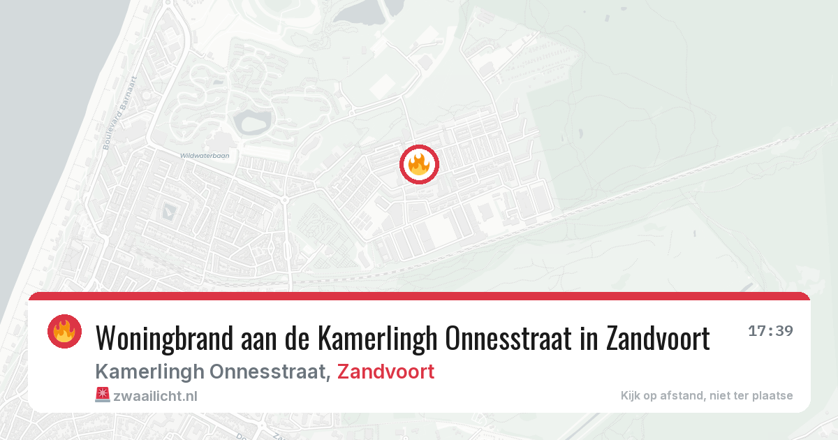 Woningbrand aan de Kamerlingh Onnesstraat in Zandvoort — 16 jun 2026