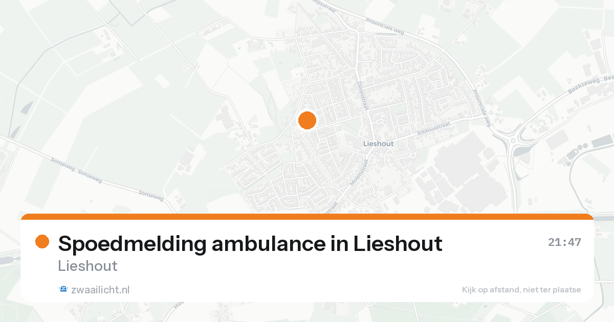 Spoedmelding ambulance in Lieshout — 16 aug 2026