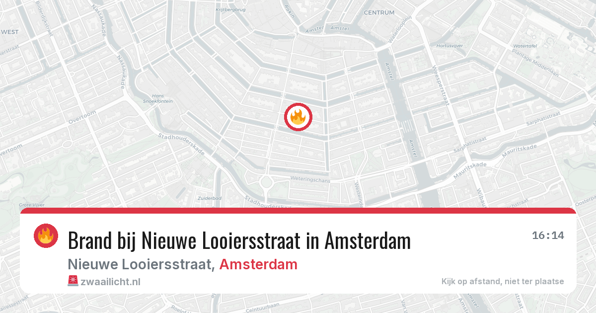 Brand bij Nieuwe Looiersstraat in Amsterdam — 11 aug 2026