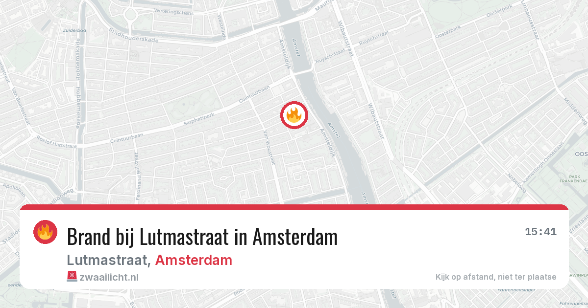 Brand bij Lutmastraat in Amsterdam — 25 jun 2026