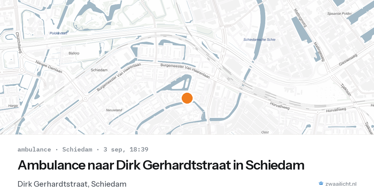 Ambulance naar Dirk Gerhardtstraat in Schiedam — 3 sep 2026