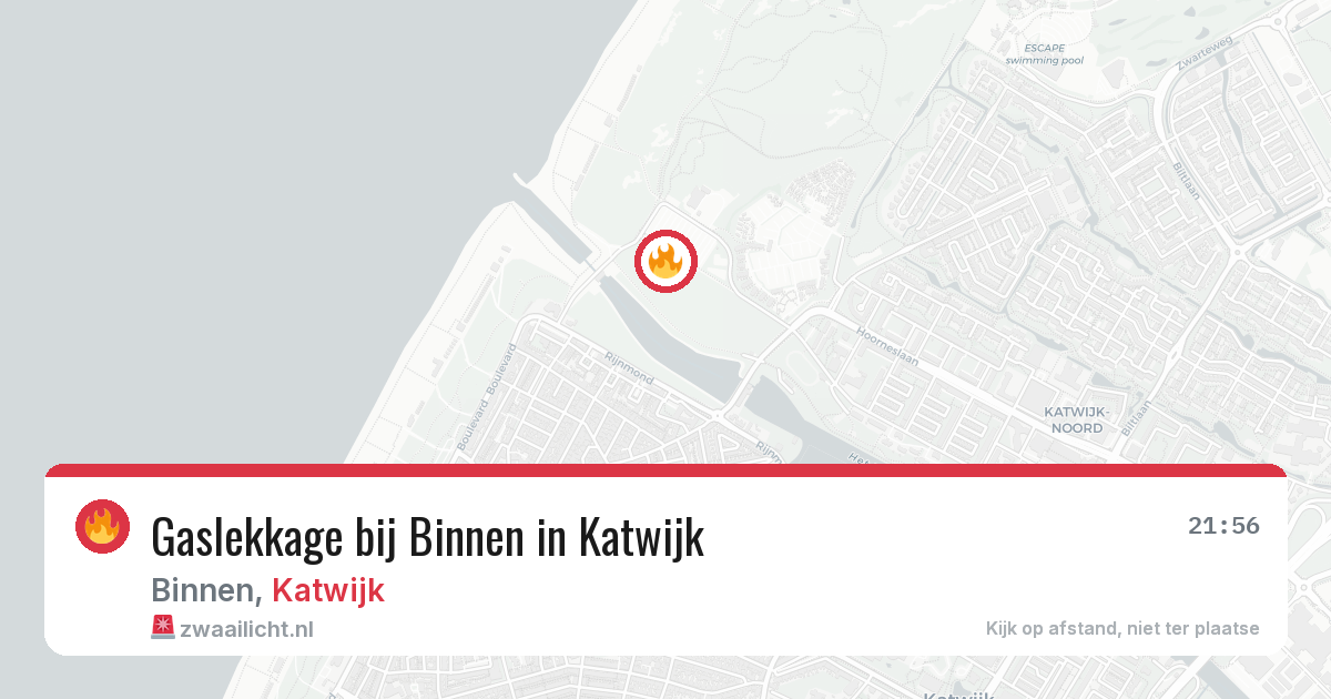 Gaslekkage bij Binnen in Katwijk — 22 jun 2026